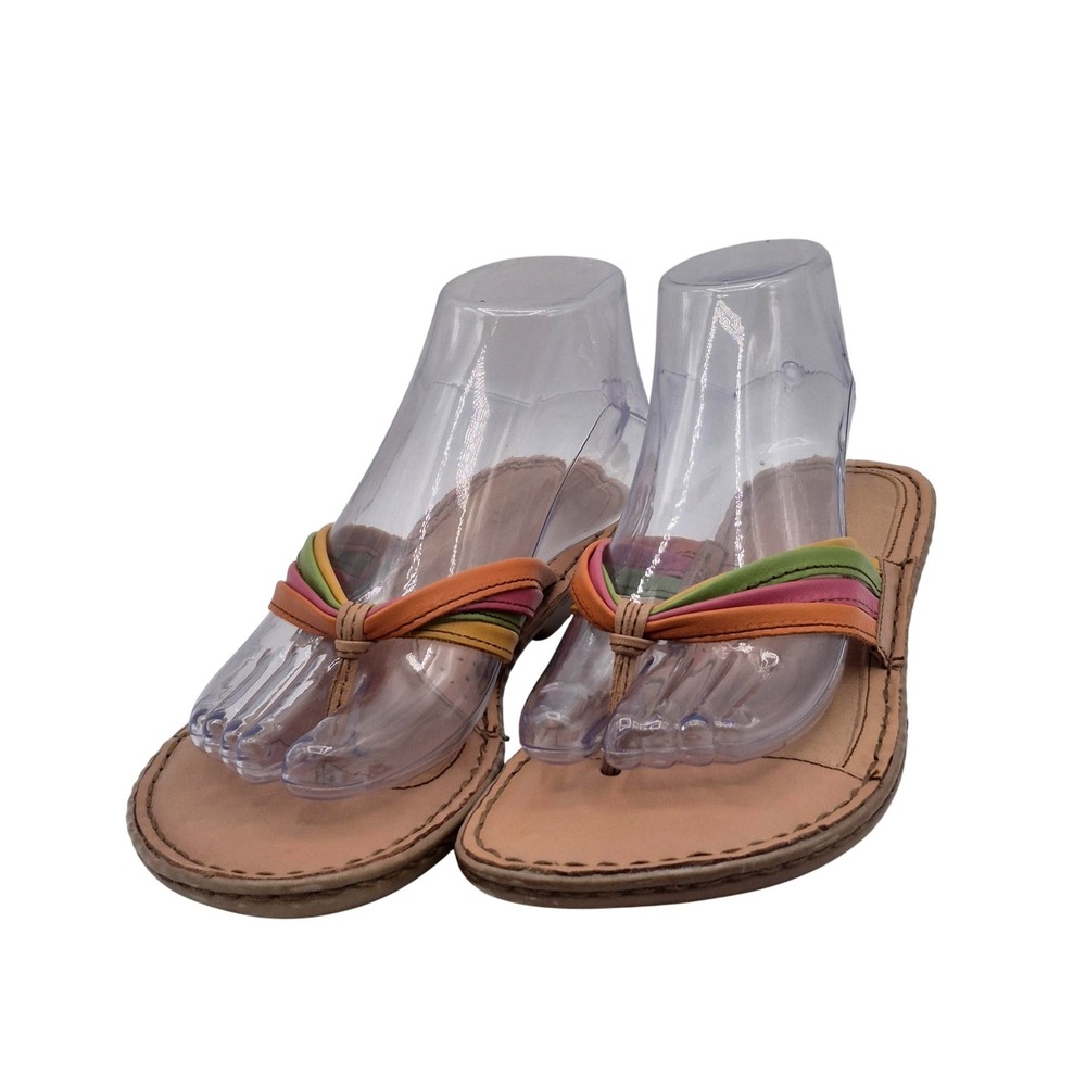 Born Sandals Womens Size 8‎ EU 39 Multi Color Thong Flip Flop Comfort B68102
